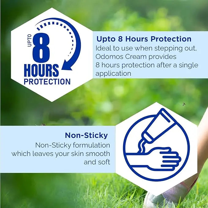 Dabur Odomos Mosquito Repellent Cream 50g – Non-Sticky with Vitamin E & Almond Sellzoa