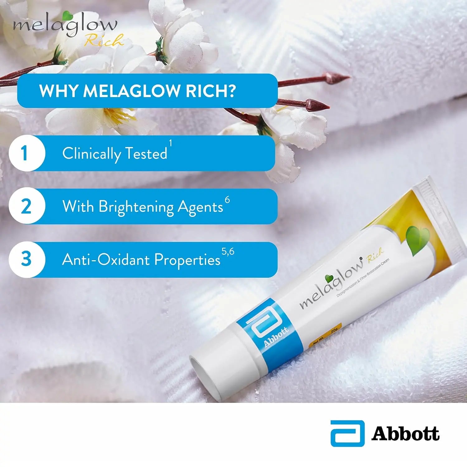 Melaglow Rich Cream 20g – Skin Brightening & Hyperpigmentation Cream Sellzoa