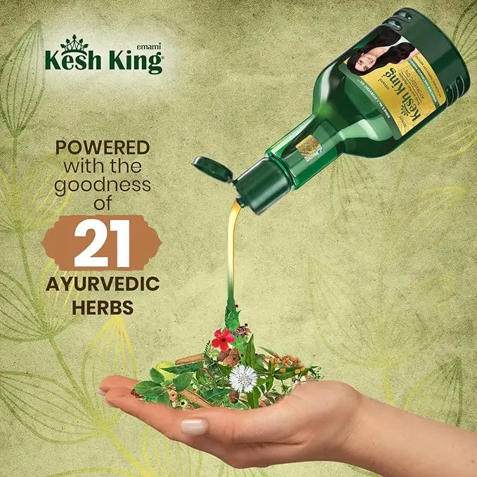 Kesh King Ayurvedic Hair Oil 300ml | Anti-Hair Fall Oil with 21 Herbs for Strong, Thick & Healthy Hair Sellzoa