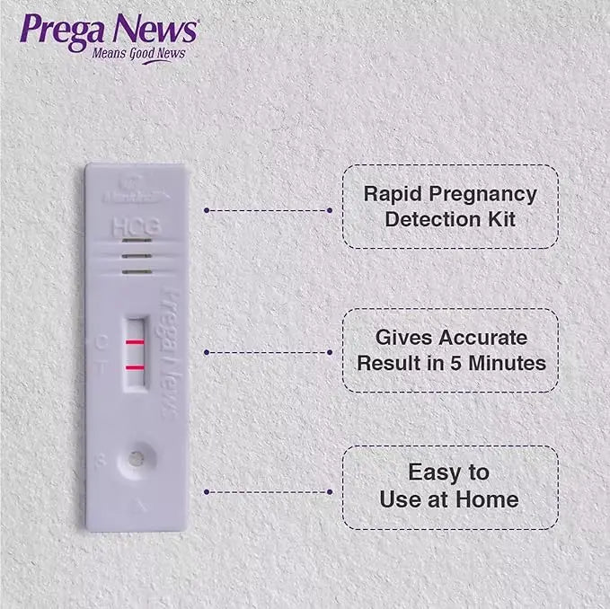 Prega News Pregnancy Test Kit – HCG Urine Test Device (Pack of 5) | One-Step, Rapid & Accurate Home Pregnancy Testing Sellzoa