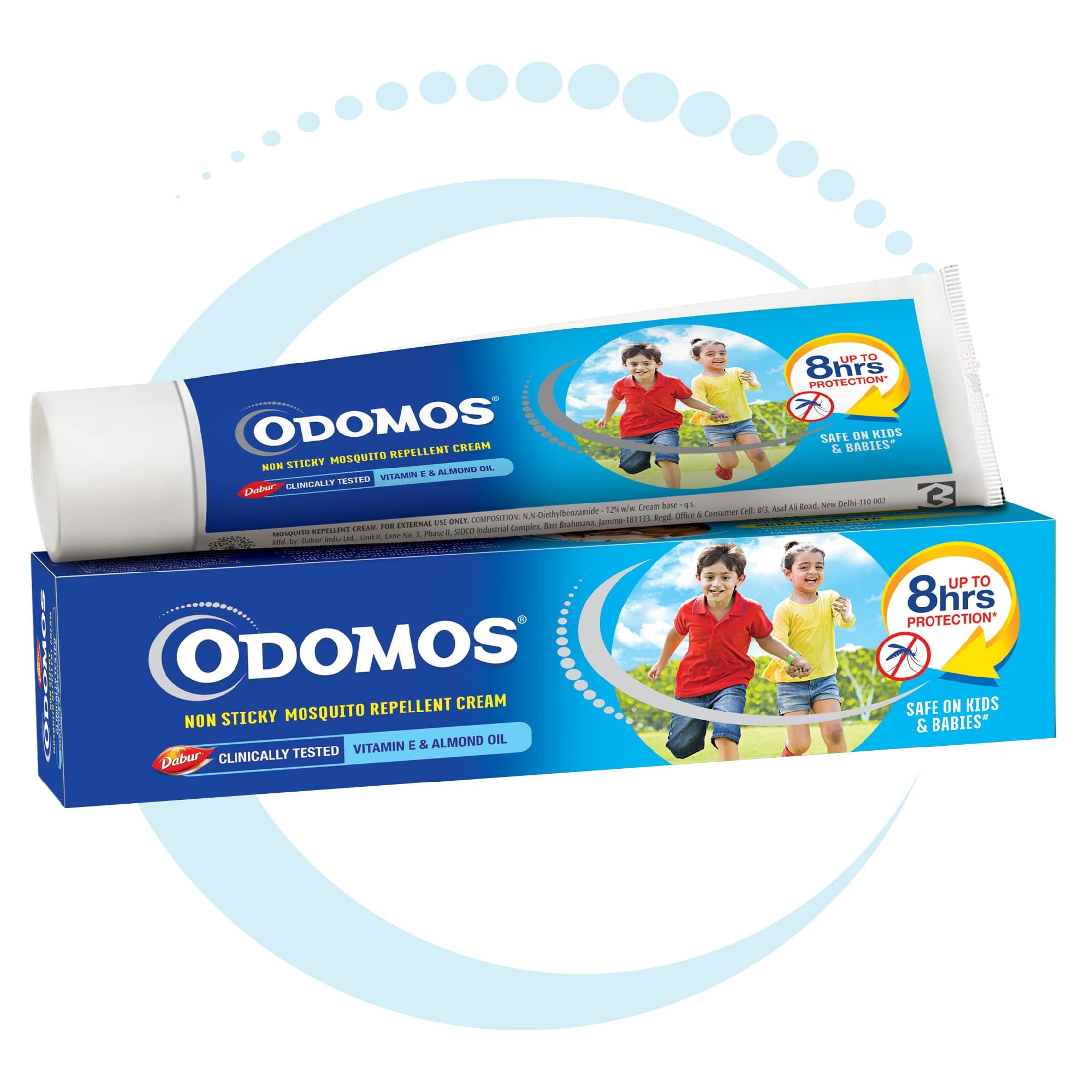 Dabur Odomos Non Sticky Mosquito Repellent Cream with Vitamin E and Almond, 50 g - Sellzoa