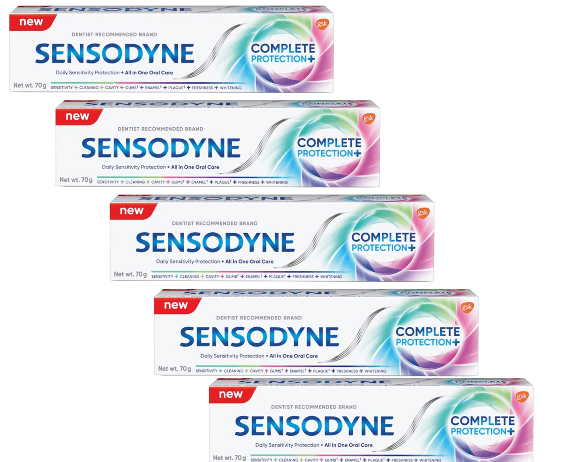 Sensodyne Complete Protection Toothpaste for Sensitive Teeth, Daily Oral Care 70gm Pack of 5