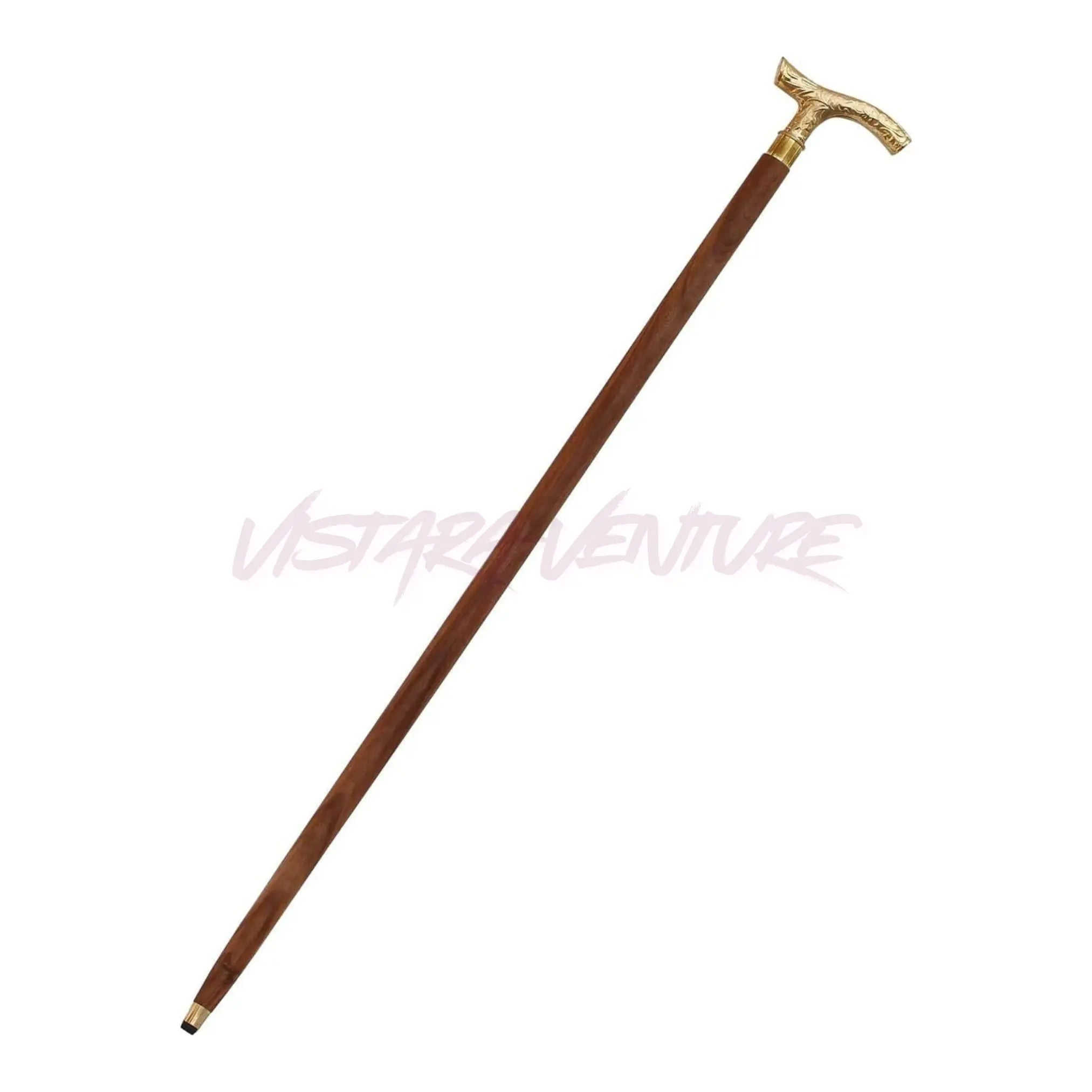 Walking Cane with Brass Handle – Handmade 36" Wooden Walking Stick for Men & Women – Ergonomic, Vintage Design – Lightweight Mobility Aid – FSA/HSA Eligible Sellzoa