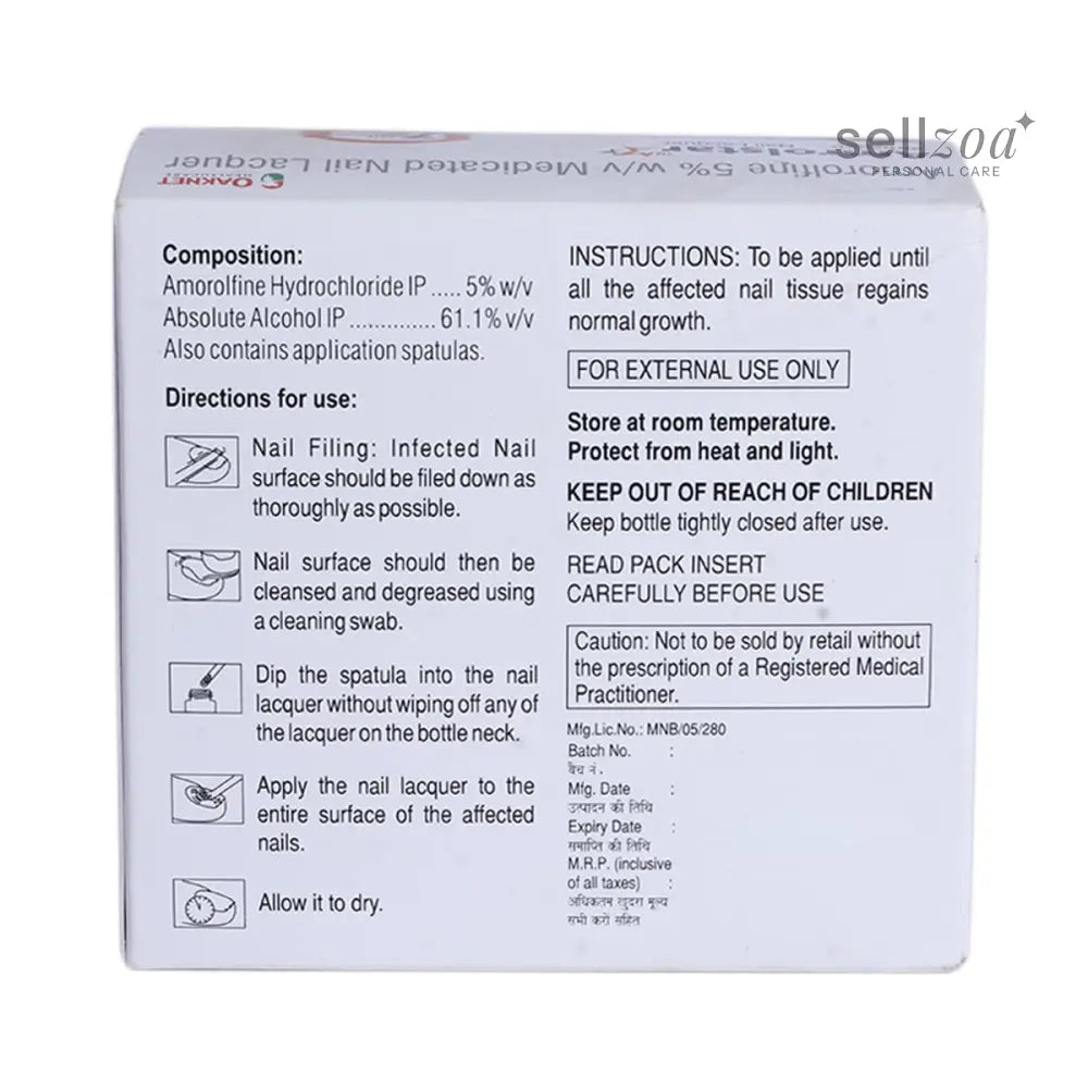 Amrolstar nail lacquer 2.5ml with 5 percent amorolfine for external nail use