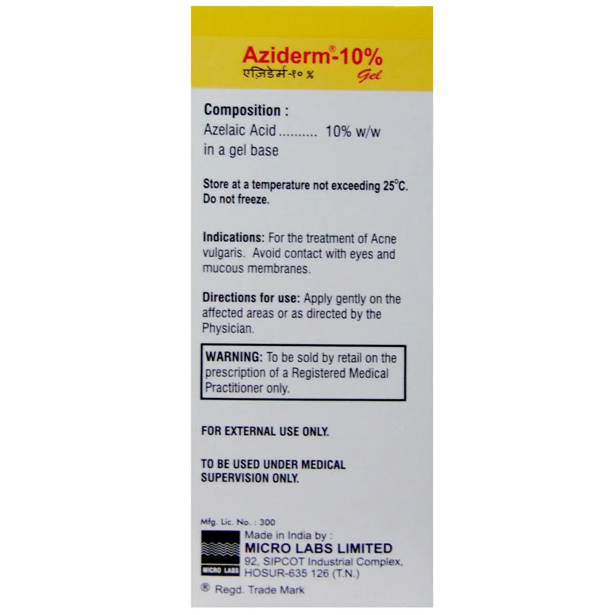 Aziderm 10% Gel Pack of 2 (15gm each)