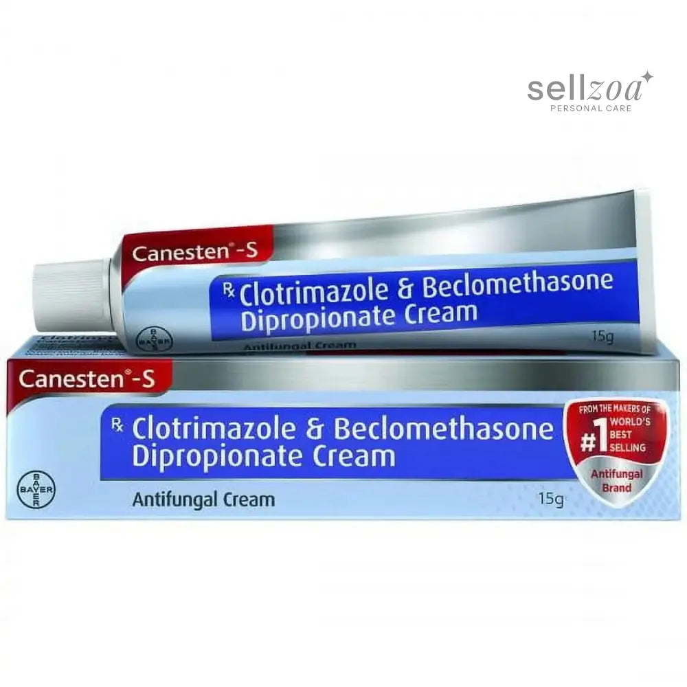 Canesten S Anti-Fungal Cream 15gm | Clotrimazole + Beclomethasone for Itching, Ringworm & Fungal Infections - Sellzoa