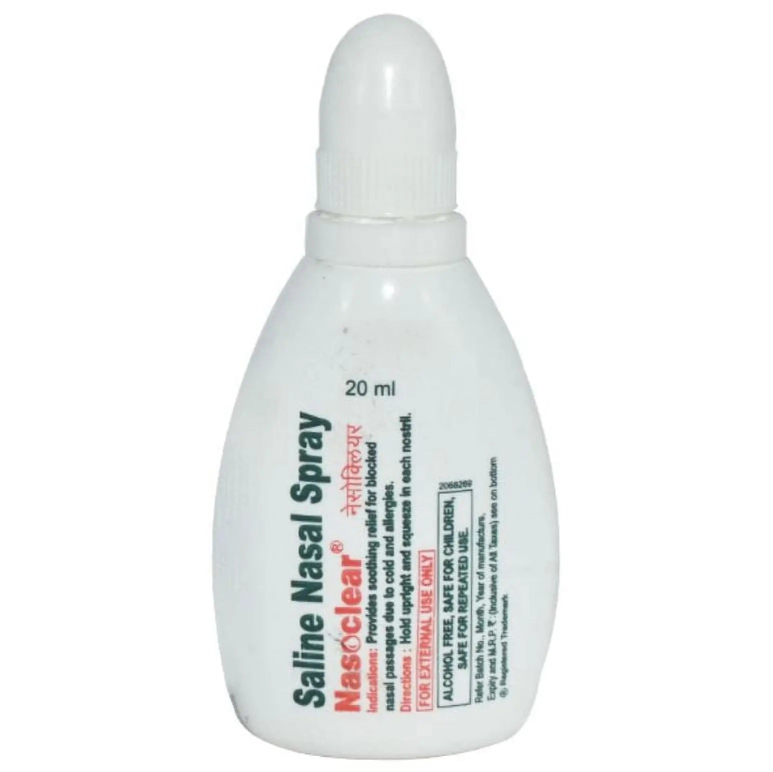 Nasoclear Saline Nasal Spray | Cold & CoughNasoclear Saline Nasal Spray | 20 ml Nasal Spray - Sellzoa