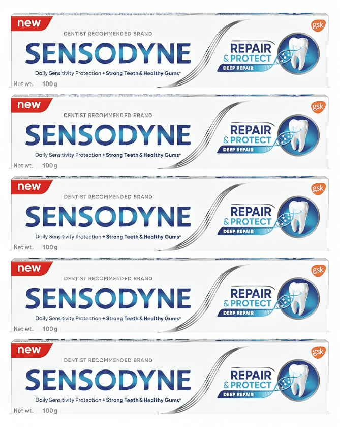 Sensodyne Repair and Protect Toothpaste for Deep Repair of Sensitive Teeth 100gm 5 Pieces Set - Sellzoa
