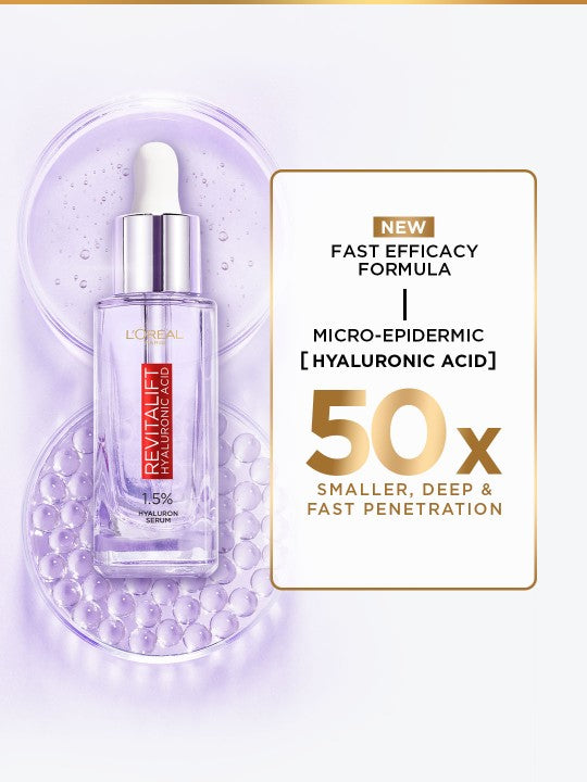 L'Oreal Paris Revitalift Serum, Hydrating and Plumping, With 1.5% Hyaluronic Acid, 15ml
