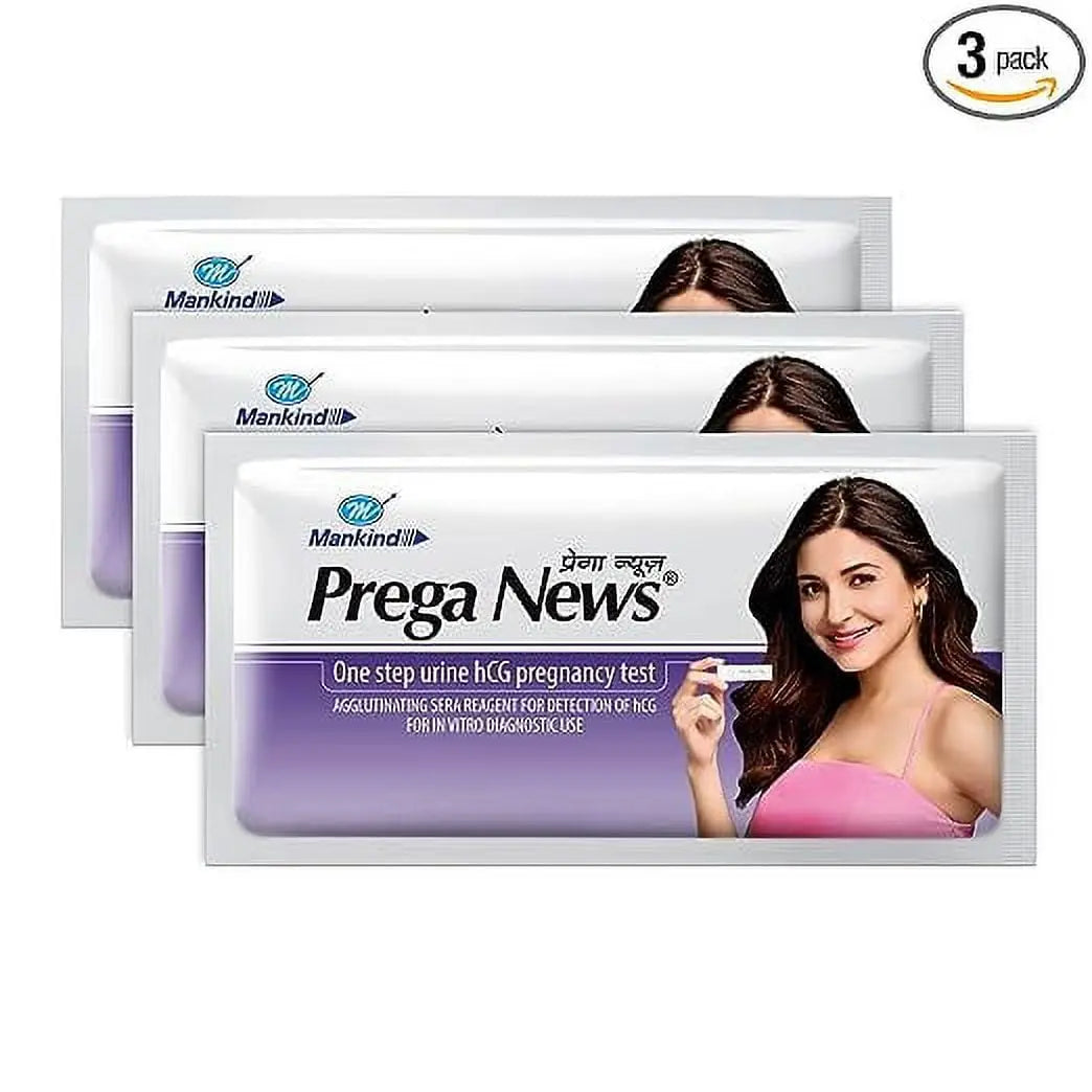 Prega News One Step Urine HCG Pregnancy Test Kit Device (Pack of 3)