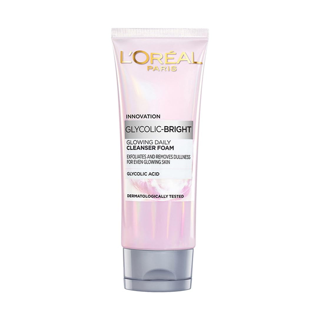 L'Oreal Paris Glycolic Bright Daily Foaming Face Cleanser, 100ml