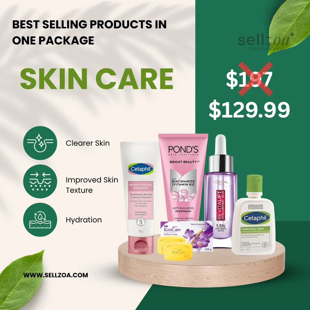 Daily Skincare Essentials Bundle – Cleanser Moisturizer Face Wash Serum & Soap - Skin Care