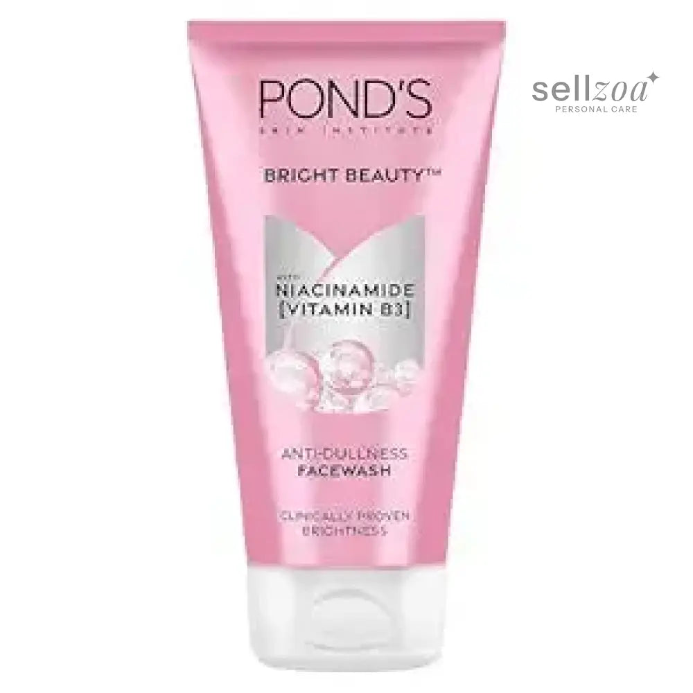 Ponds Bright Beauty Anti-Dullness & Brightening Facewash with Niacinamide | For Glass-Skin Like Shine and with 4X Visibly Brighter Skin, 150gm - Sellzoa