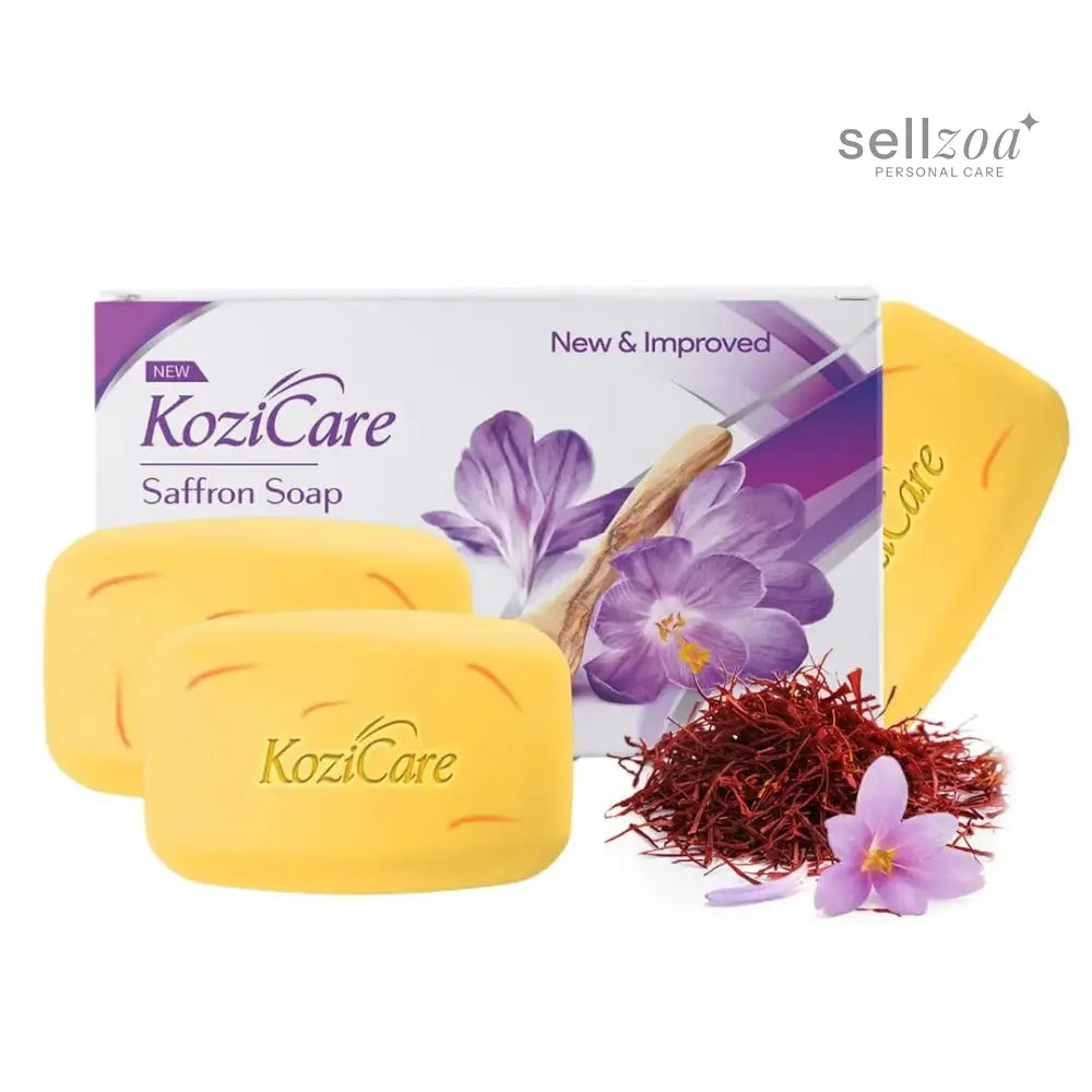 Kozicare Kojic Acid Soap & Glutathione Soap | Saffron Soap | Body Tan Removal Soap & Detan Soap | Soap For Men & Women | For Dark Spots, Excess Oil & Acne Scars | Even Out Skin Ton