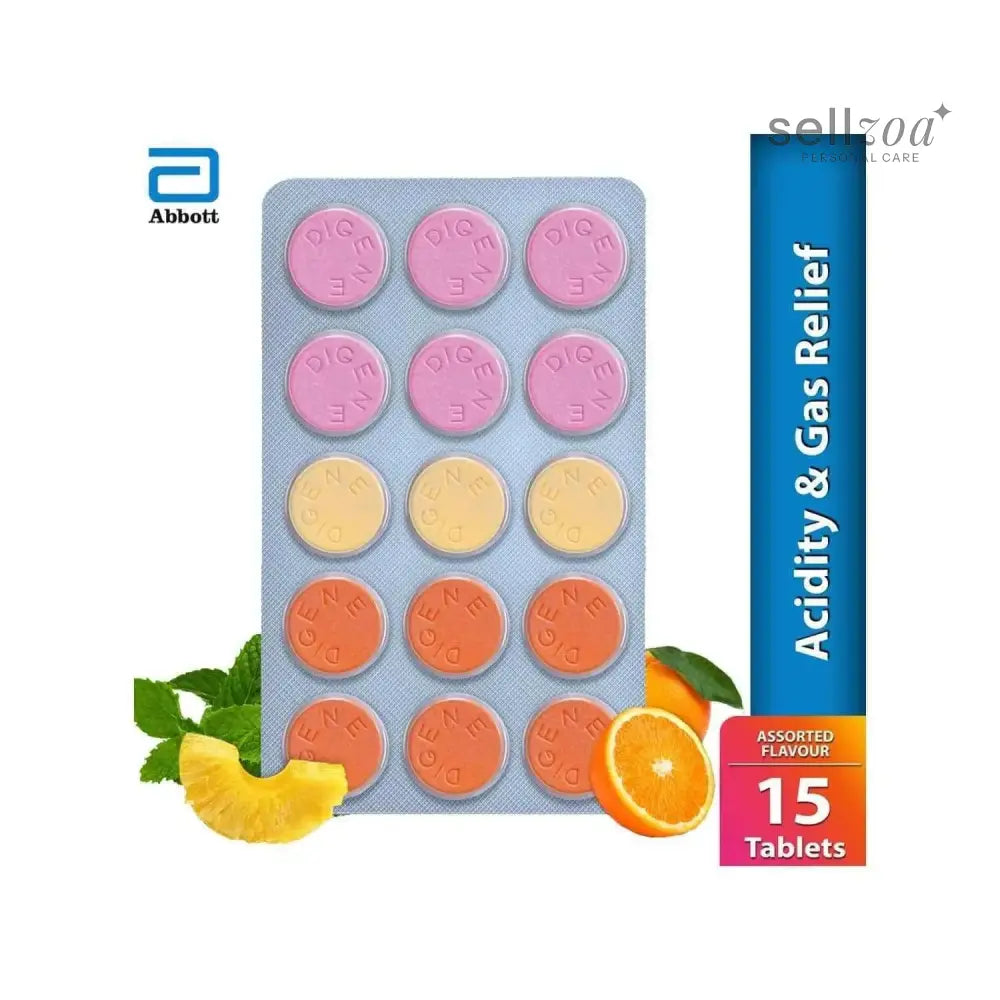 3X Digene Antacid Antigas Tablet Mint Flavour (15 Tabs)
