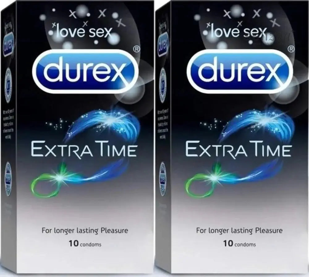 2X Durex Extra Time Condoms for Men - 10Count Each