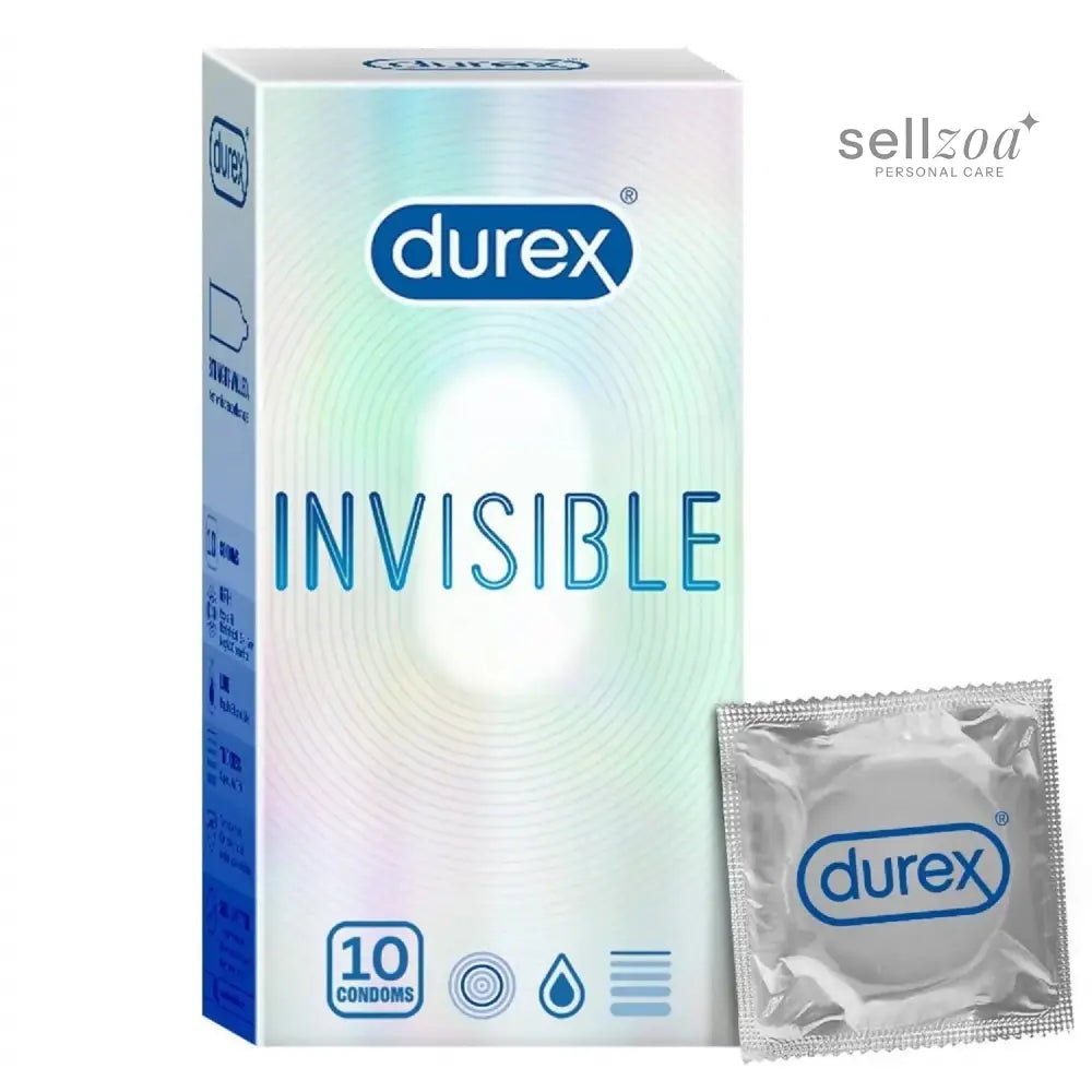 Durex Invisible Super Ultra Thin Condoms for Men  (10 Count ) - Sellzoa