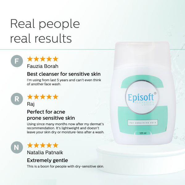Episoft Cleansing Lotion 125 ml Gentle Cleanser pH 5.5 | Makeup Cleanser | Dermatologist Tested Soap Free | Cruelty Free | Sulfate Free