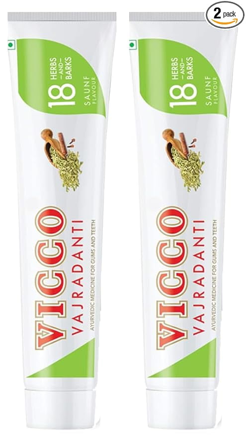 Vicco Vajradanti Saunf Flavour Toothpaste (160Gm) - Pack of 2 by JV - Sellzoa