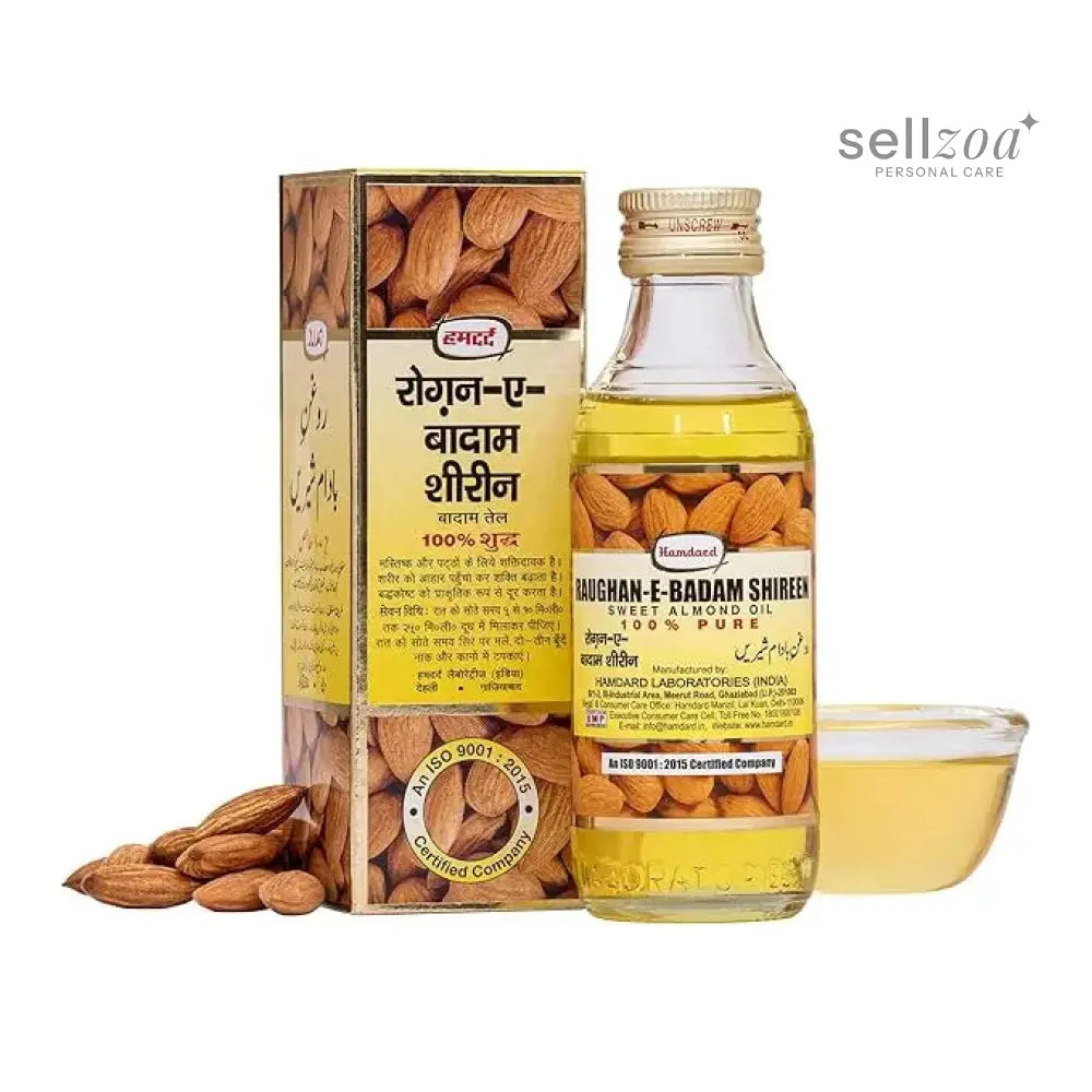 Hamdard Raughan-e-Badam Shireen 100ml | Pure Sweet Almond Oil for Skin, Hair & Wellness Sellzoa