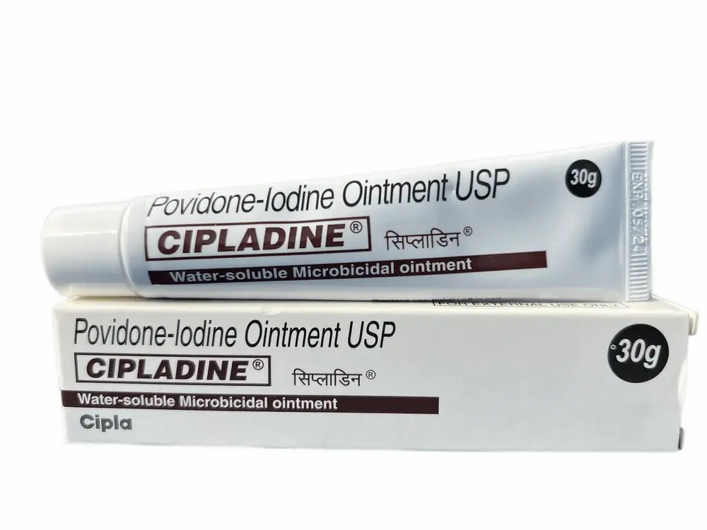 Cipladine Povidone-Iodine Ointment 30gm | Antiseptic & Microbicidal Healing Ointment | Wound Care & Infection Prevention Sellzoa