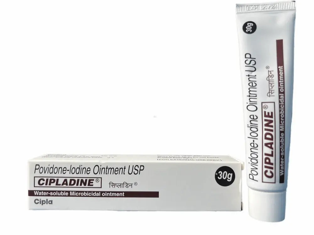 Cipladine Povidone-Iodine Ointment 30gm | Antiseptic & Microbicidal Healing Ointment | Wound Care & Infection Prevention Sellzoa