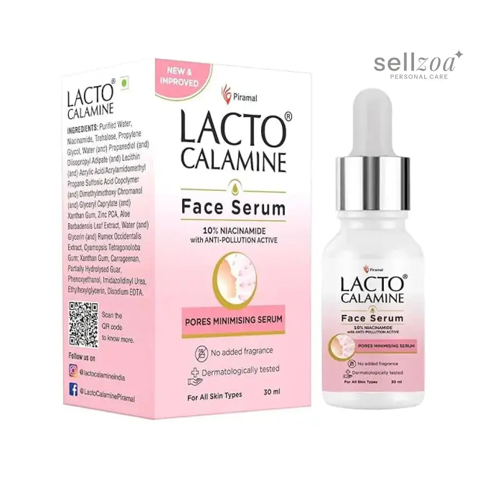 Lacto Calamine 10% Niacinamide Face Serum | Oil Control, Acne Marks & Pore Refining – 30ml Sellzoa