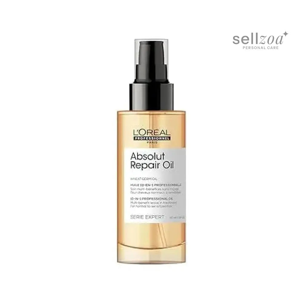 L'OrÃ©al Professionnel Absolut Repair 10-in-1 Leave-in Serum for Dry & Damaged Hair - 90ml | 10-in-1 Multi-Benefit Leave-In Hair Oil, 1 action with 10 benefits, Enriched with Wheat Germ Oil