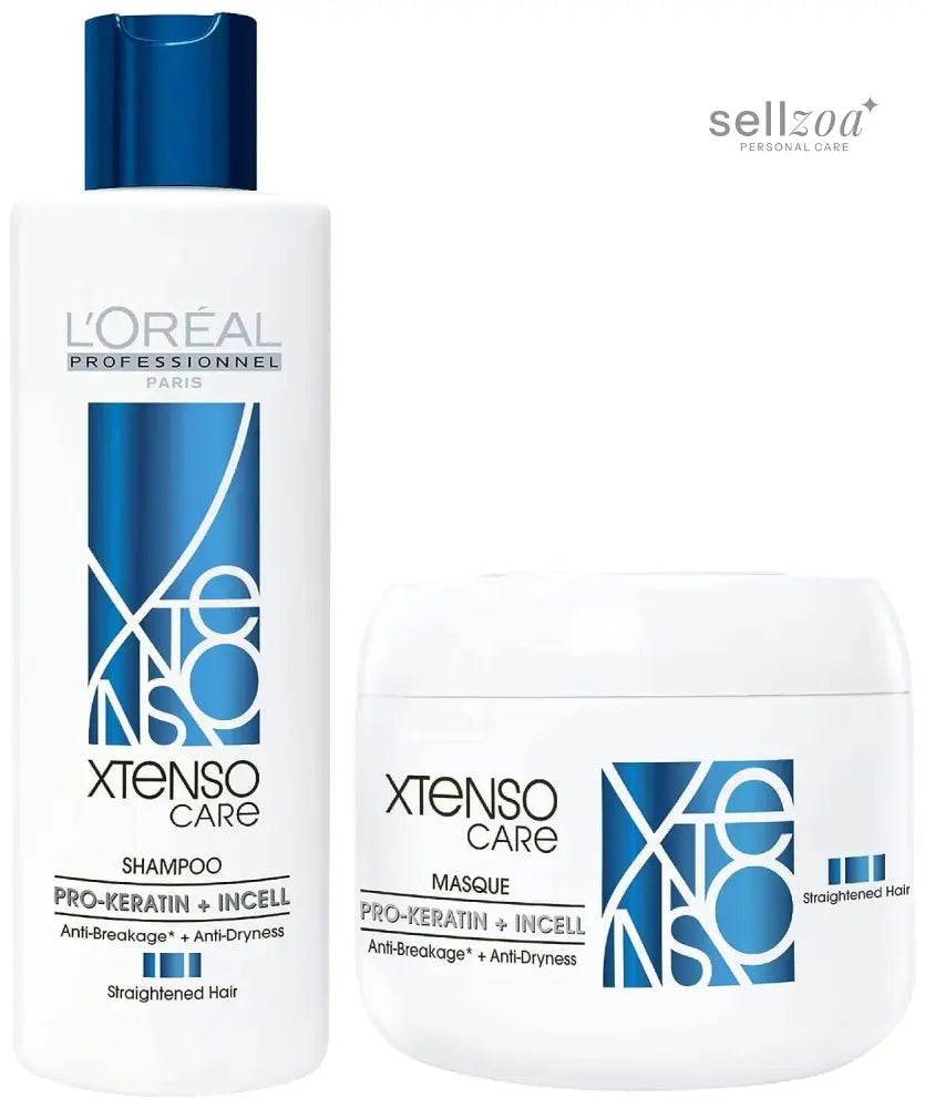 L'Oréal Professionnel Xtenso Care Shampoo For Straightened Hair, 250 ML |Xtenso Care mask, 196 gm | Shampoo & Mask for Starightened Hair - Sellzoa
