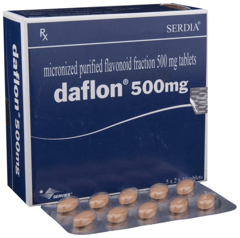 Daflon 500mg Tablets – Vein & Hemorrhoid Support (10 Tablets x Pack of 6) Sellzoa
