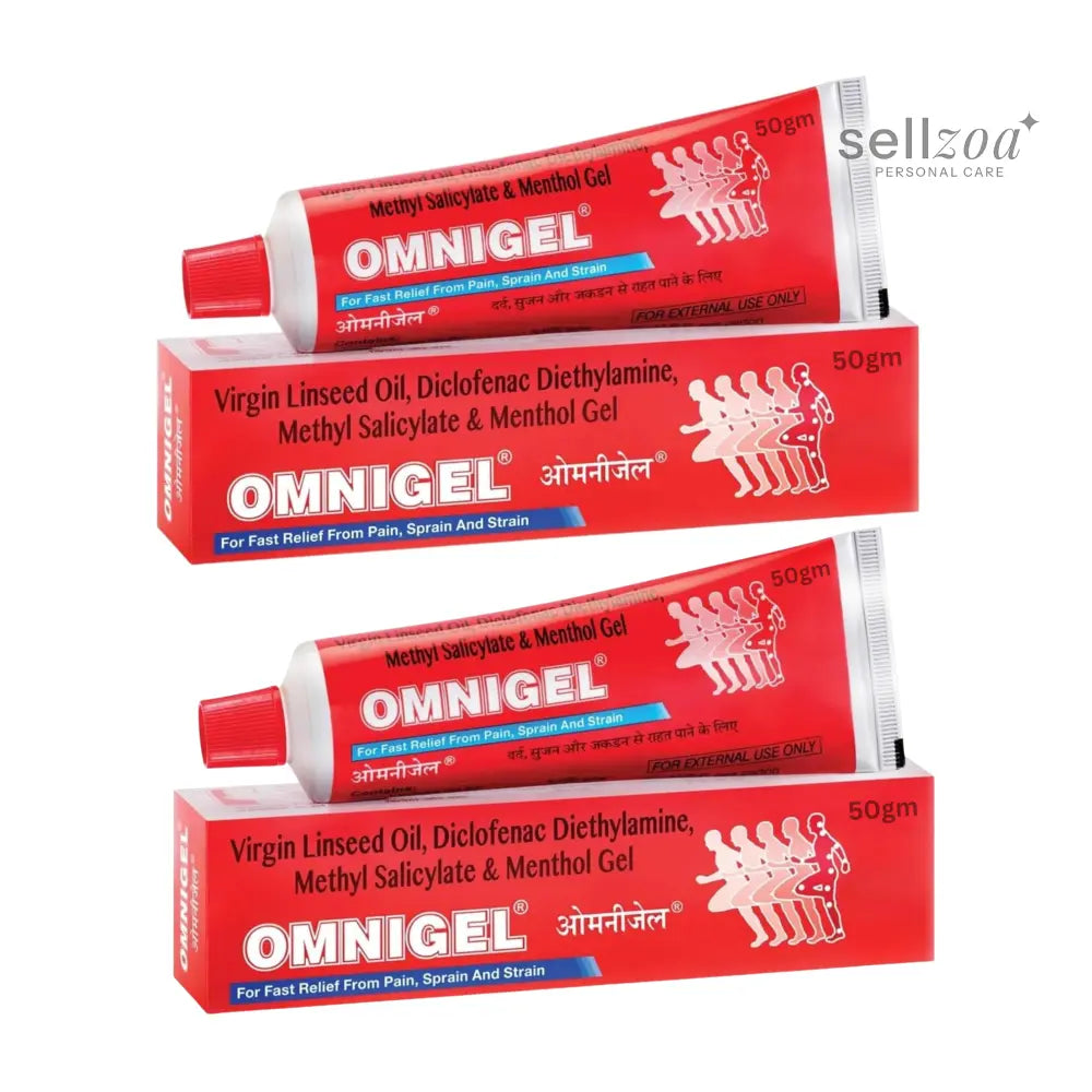 Omnigel Pain Relief Gel 50g (Pack of 2) | Cooling Massage Gel for External Use - Pain Relief
