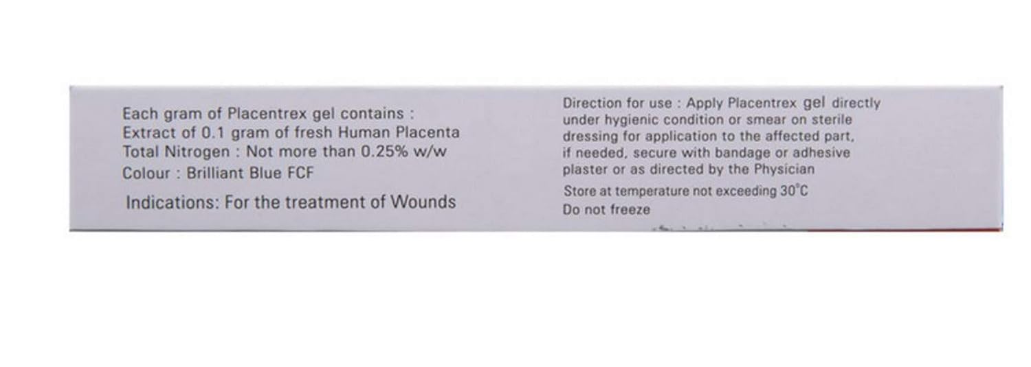 Placentrex Gel 20g Pack of 2 | Placenta Extracts 0.1gm | Wound Healing & Skin Regeneration Gel