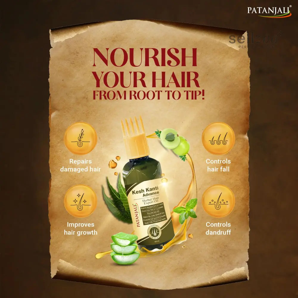 Patanjali Kesh Kanti Advance Herbal Hair Expert Oil 100ml (Pack of 2) Stronger & Longer Hair for Women & Men Nourishing