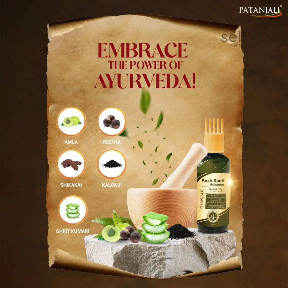 Patanjali Kesh Kanti Advance Herbal Hair Expert Oil 100ml (Pack of 2) Stronger & Longer Hair for Women & Men Nourishing