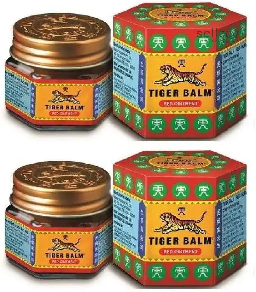 Red Tiger Balm (Pack of 2) | Herbal Pain Relief Balm for Headache, Muscle & Joint Pain Sellzoa