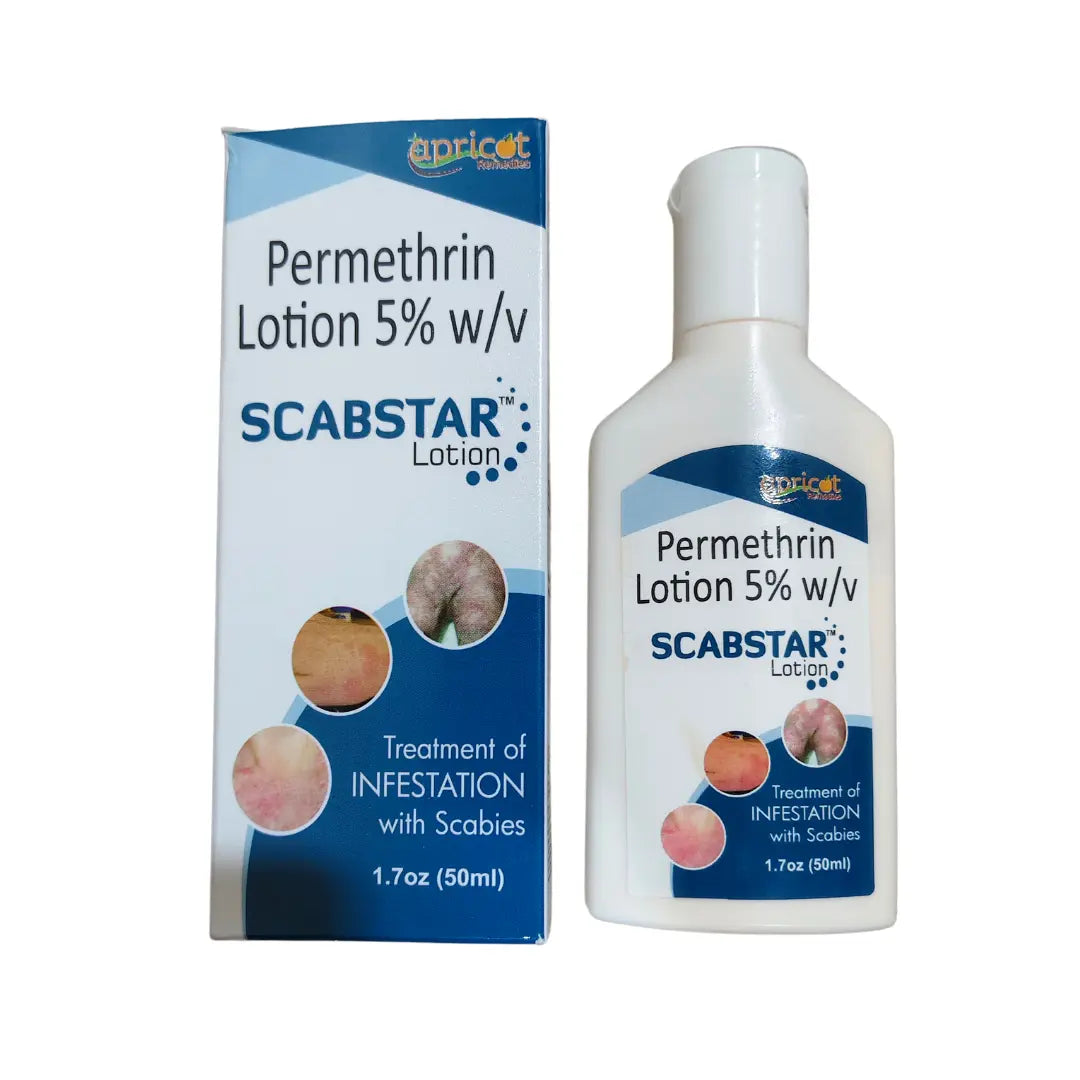 Scabstar Permethrin 5% Lotion 50ml (Pack of 4)– Medicated Anti-Itch & Scabies Treatment Sellzoa