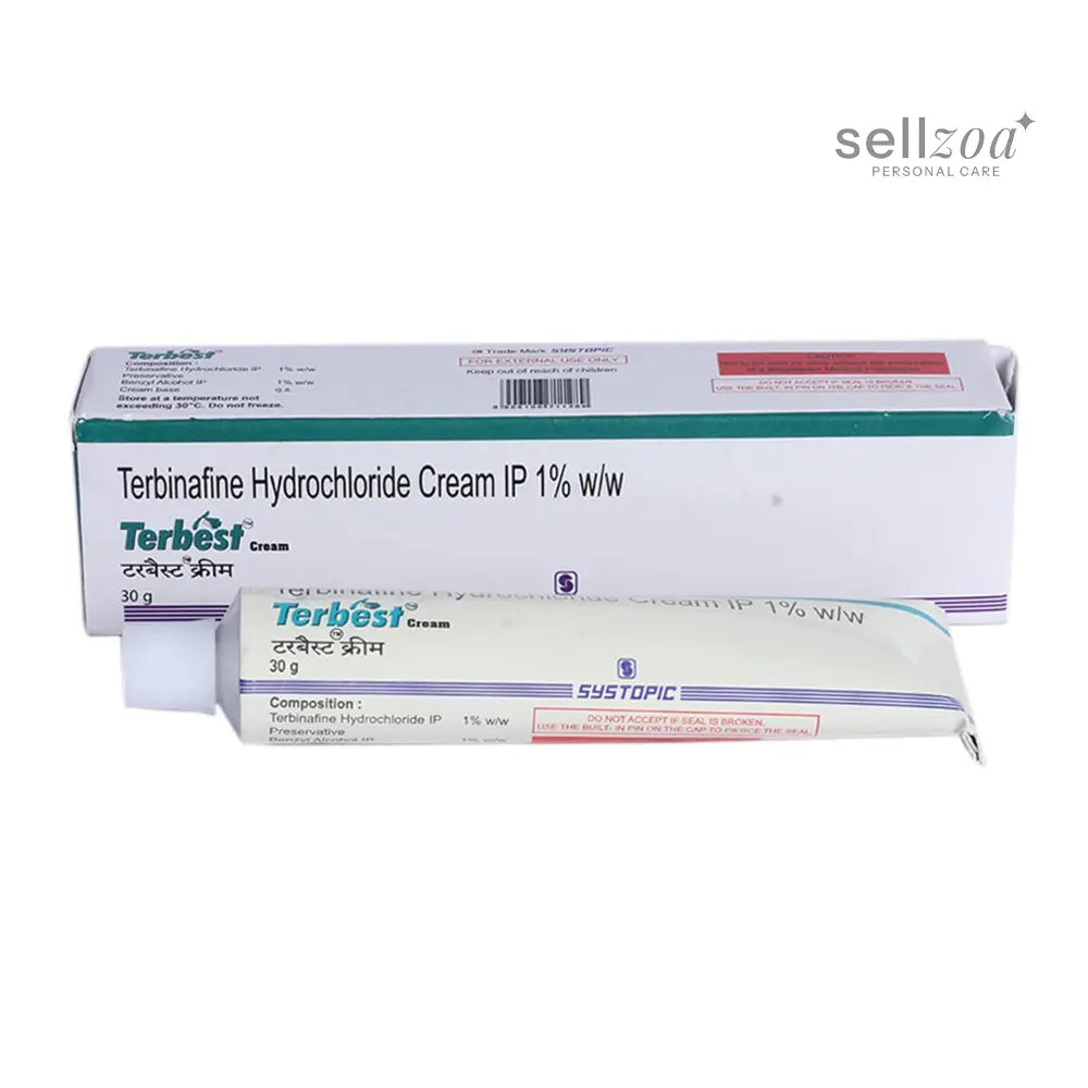 TERBEST 1% W/W - Tube of 30g (Pack of 2)-Terbinafine Hydrochloride antifungal Cream 1% - Athletes Foot Cream Extra