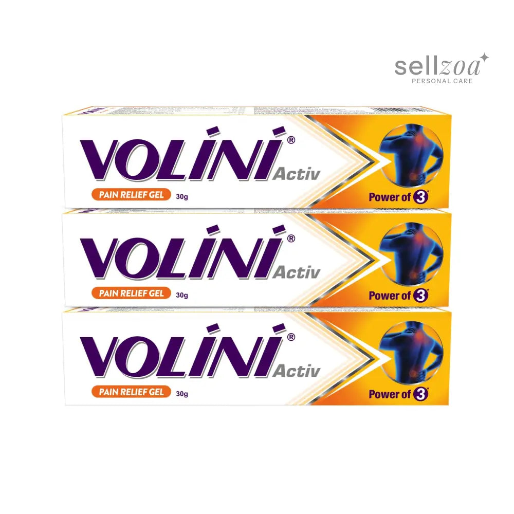 Volini Activ Pain Relief Gel 30g (Pack of 3) | Fast-Absorbing Cooling Gel for External Use - Pain Relief