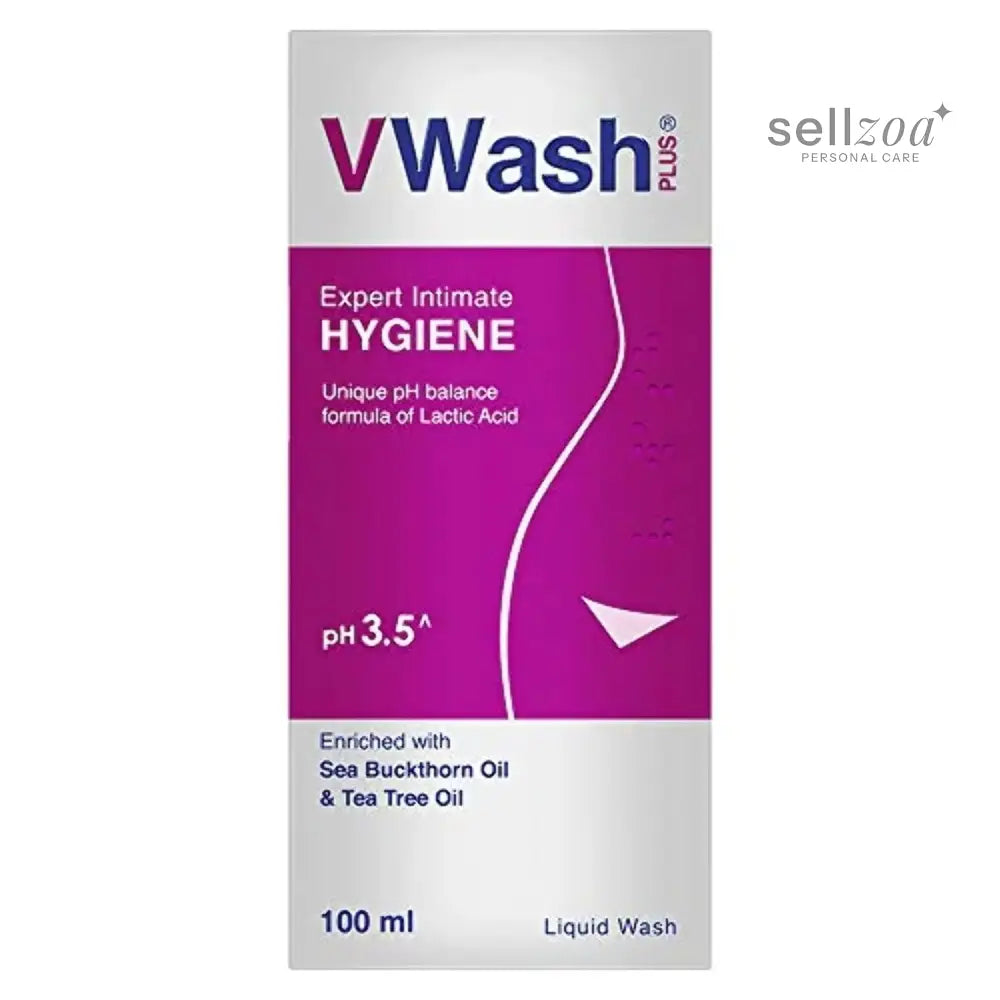 VWash Plus Expert Intimate Hygiene, With Tea Tree Oil, Liquid Wash Prevents Dryness, Itchiness And Irritation, Balances PH, Paraben Free, 100 ml - Sellzoa