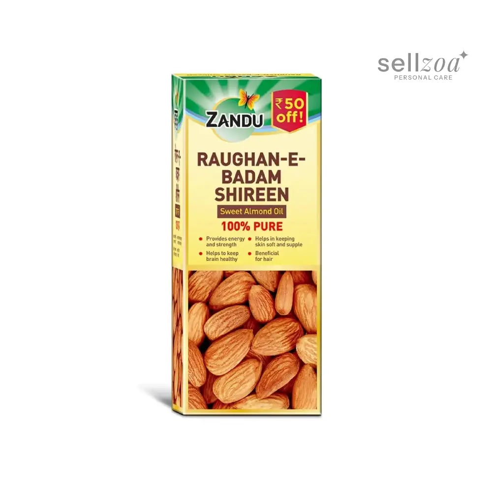 Zandu Raughan-E-Badam Shireen Sweet Almond Oil 100% Pure & Natural Cold Pressed 100Ml