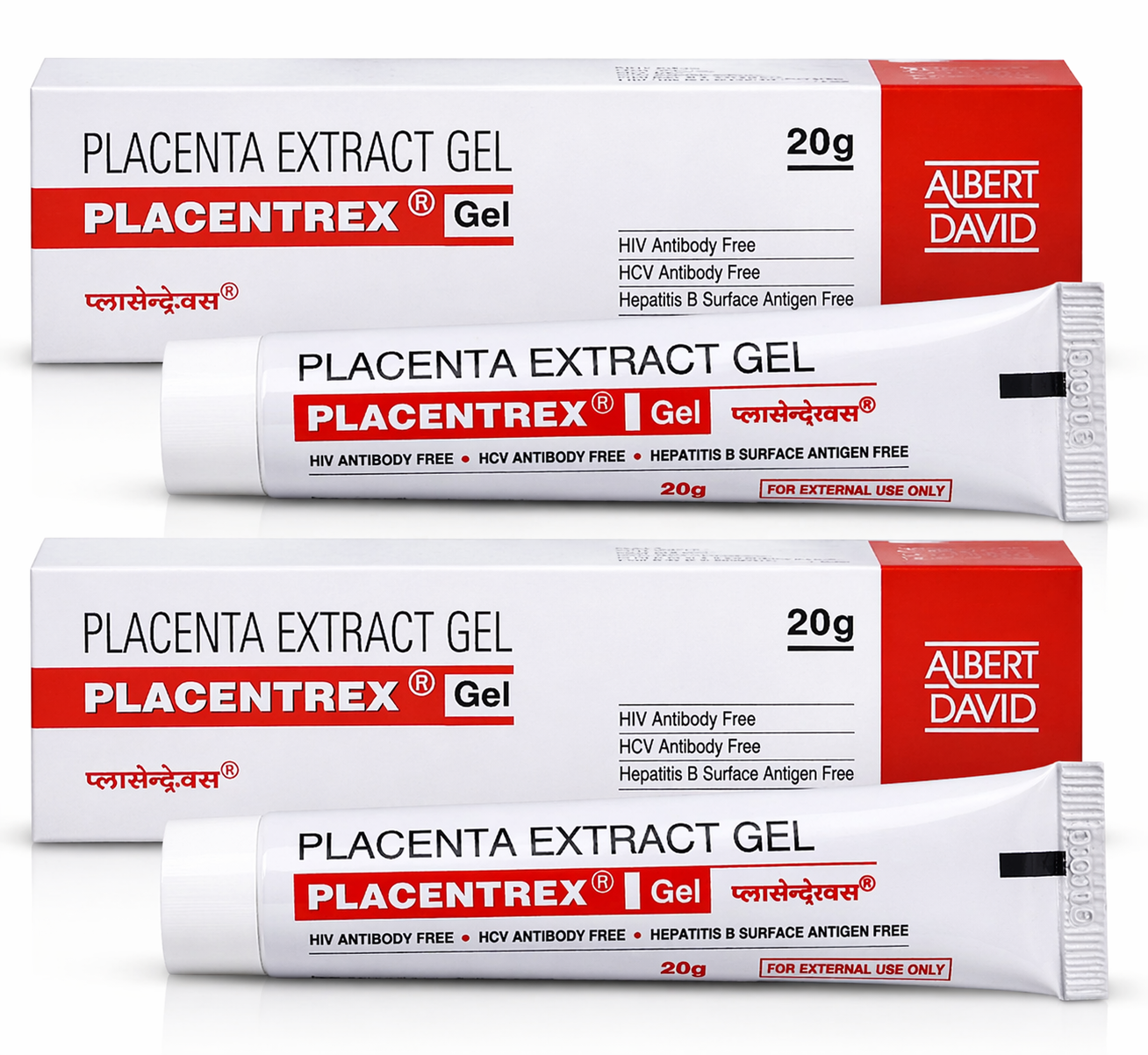 Placentrex Gel Placenta Extracts 20g x 2 Pack | Topical Skin Care Gel