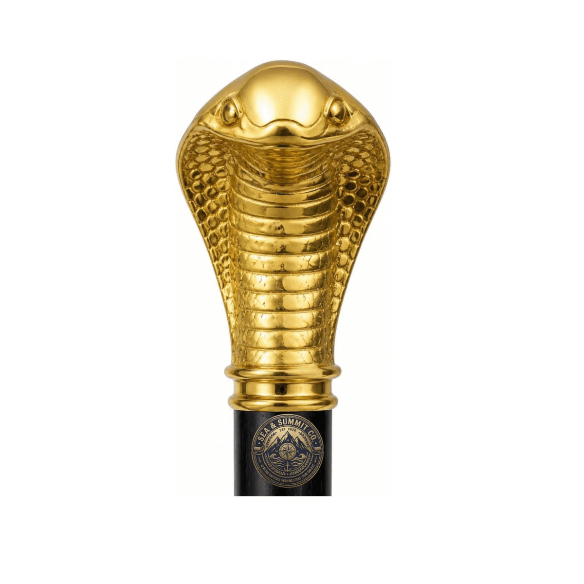 Cobra Face Brass Head Walking Stick 36 Inch – Premium Handcrafted Wooden Cane | Vintage Style