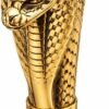 Luxury cobra head walking cane 36 inch gold finish brass handle solid wood shaft