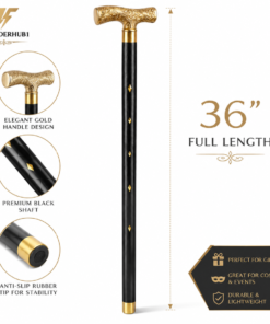 Alternative view of Premium Gold Handle Walking Stick