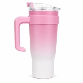 Insulated Stainless Steel Travel Tumbler with Handle, Straw & Lid