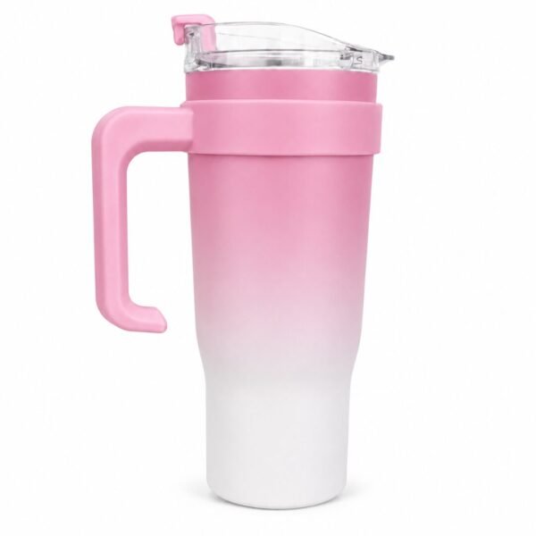 Insulated Stainless Steel Travel Tumbler with Handle, Straw & Lid
