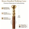 Round Brass Handle Walking Cane – 36 Inch Handmade Wooden Walking Stick - Product Image 10