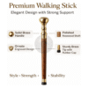 Round Brass Handle Walking Cane – 36 Inch Handmade Wooden Walking Stick - Product Image 12