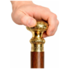 Vintage Brass Knob Handle Walking Cane – 36 Inch Handmade Wooden Walking Stick