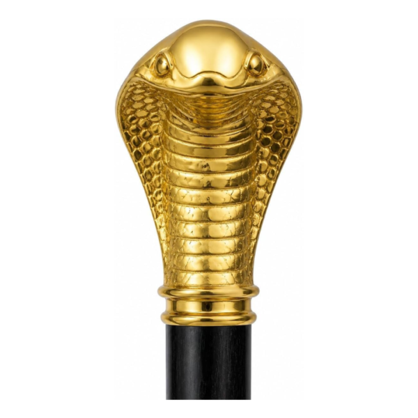 Cobra Head Brass Walking Cane – 36 Inch Handmade Wooden Walking Stick
